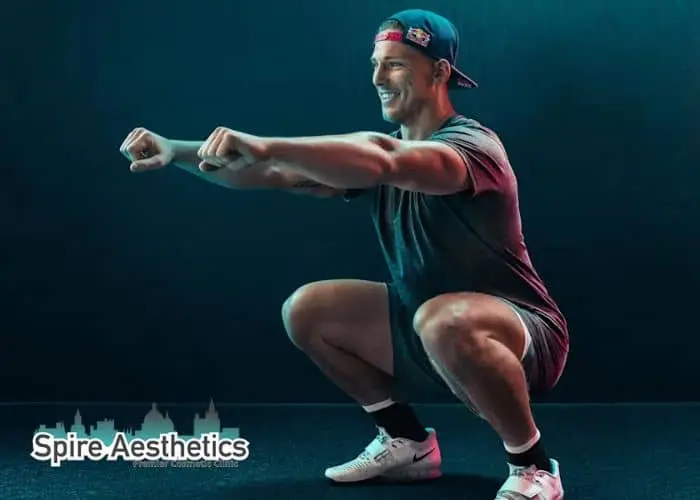 Image of man build leg muscle Ruislip through exercise